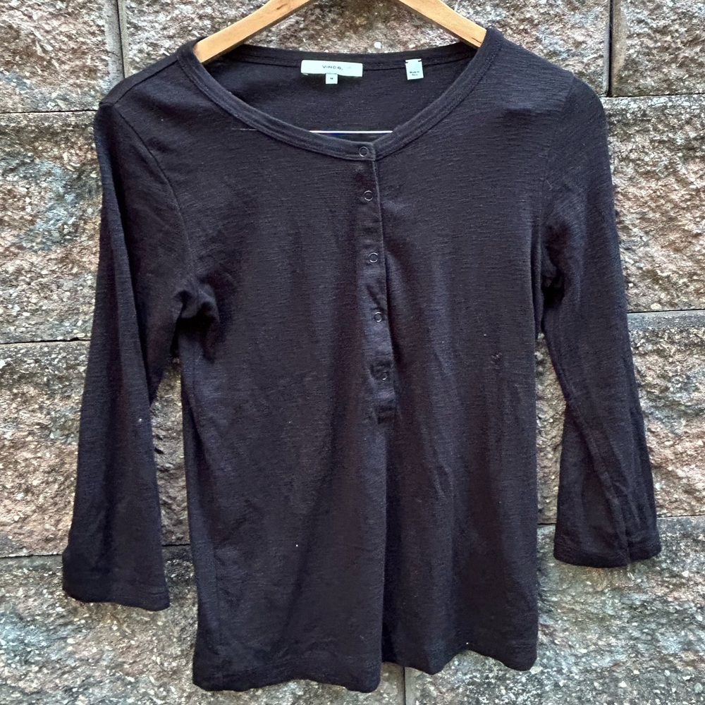 Vince Quarter Button Henley Top